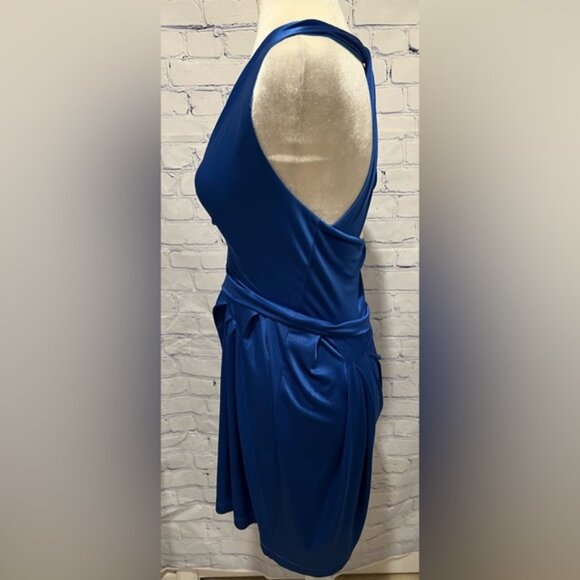 BCBG Max Azria Deep V Front Royal blue Cocktail Dress size XS - Picture 3 of 6